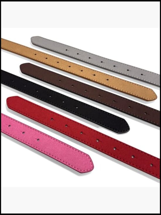 Suede Leather Belt with Snap Buckle - Adjustable 1\